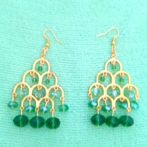 Earring Set Swarovski Chrystals Green